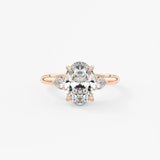 Oval Three Stone Lab Grown Diamond Engagement Ring