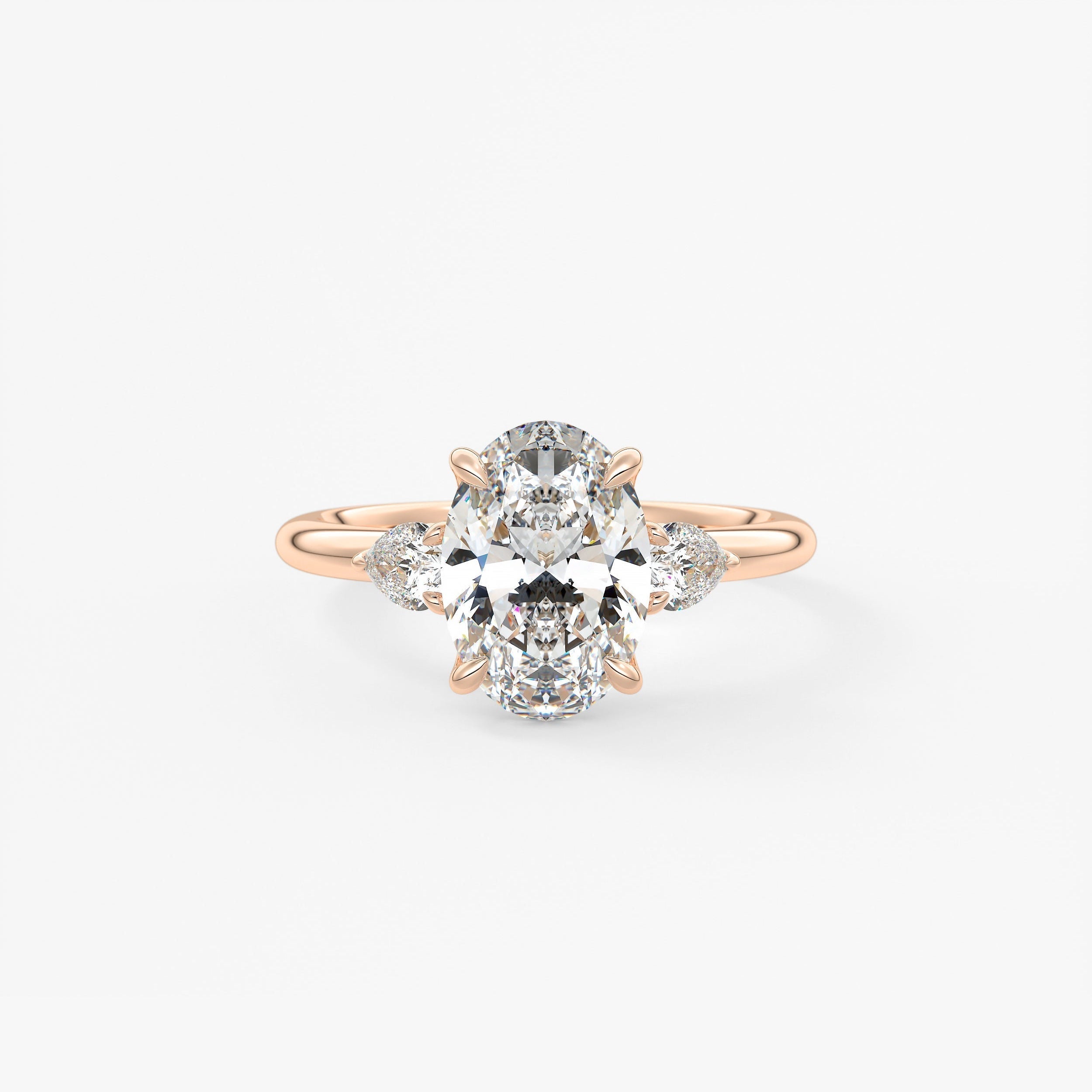 Oval Three Stone Lab Grown Diamond Engagement Ring