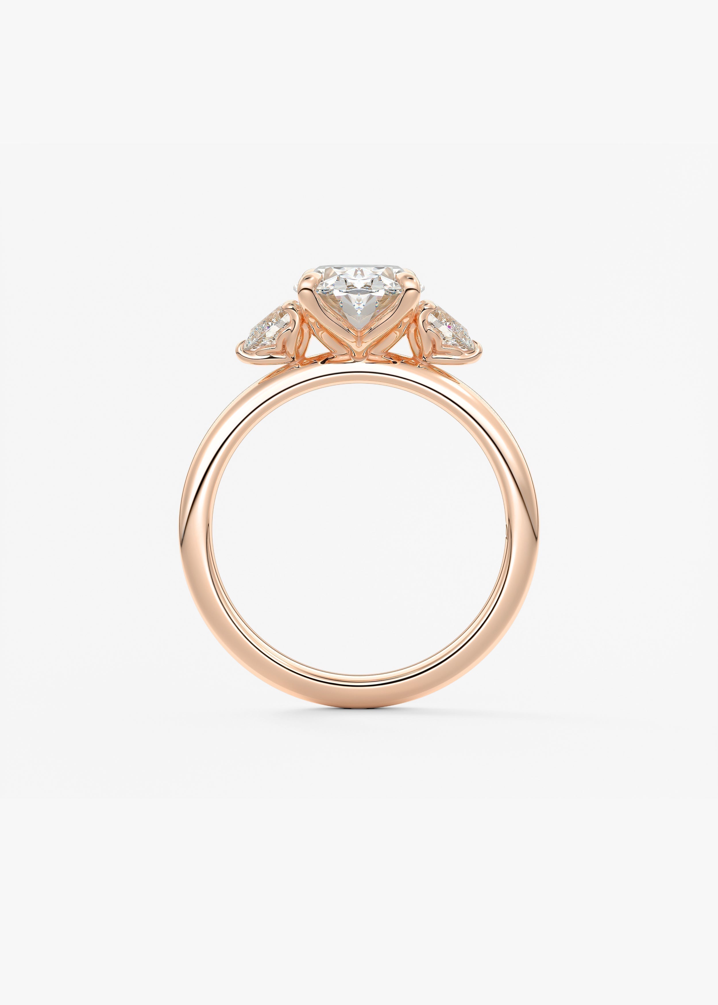 Oval Three Stone Lab Grown Diamond Engagement Ring