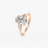 Oval Three Stone Lab Grown Diamond Engagement Ring