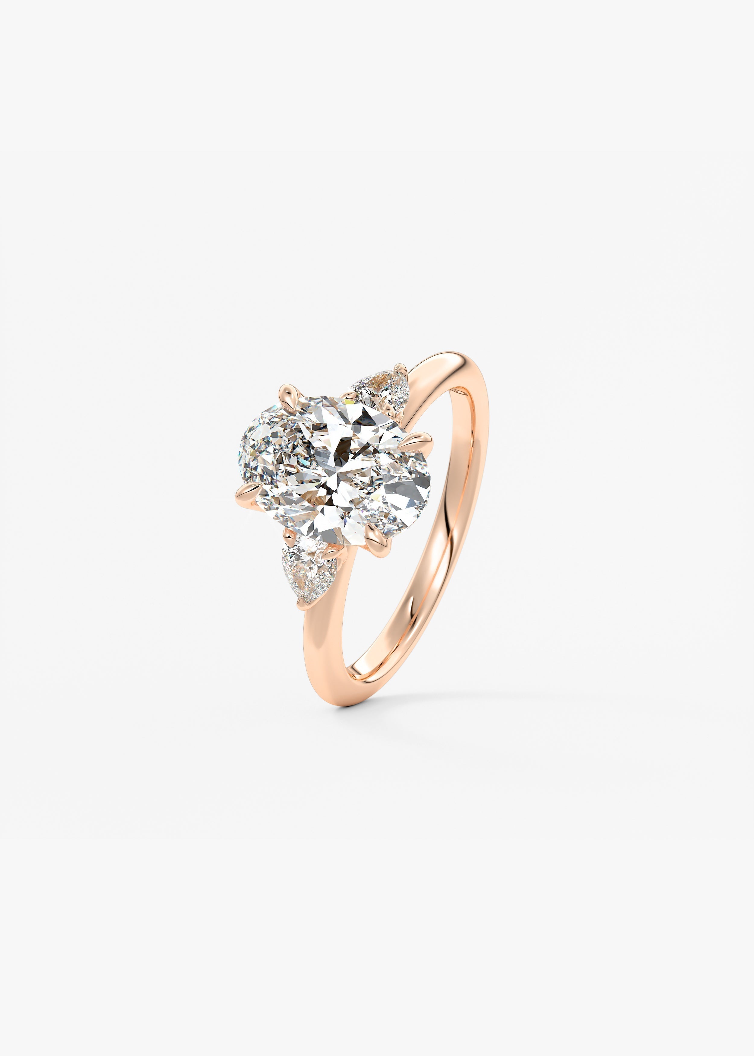 Oval Three Stone Lab Grown Diamond Engagement Ring
