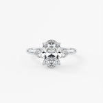 Oval Three Stone Lab Grown Diamond Engagement Ring