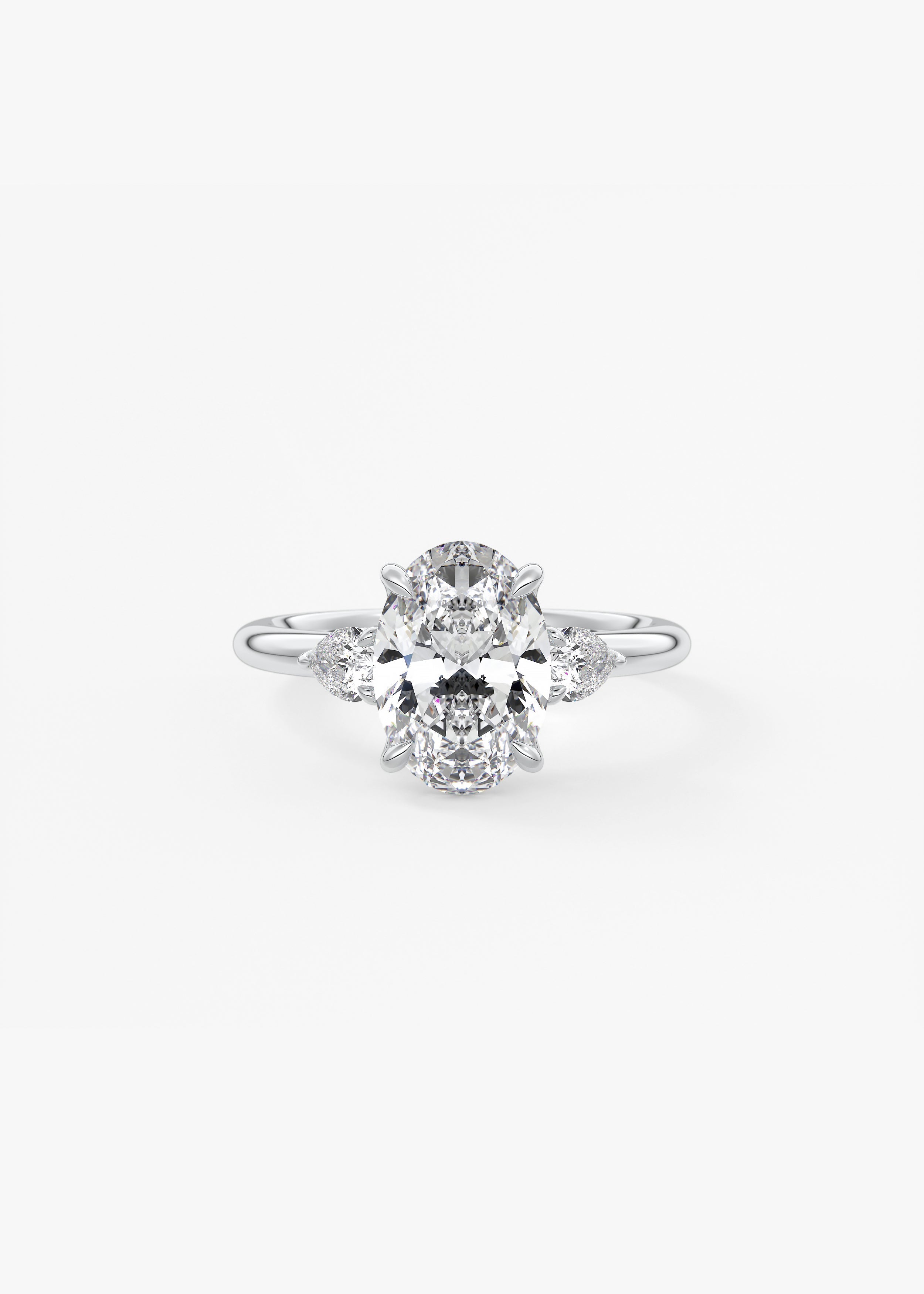 Oval Three Stone Lab Grown Diamond Engagement Ring