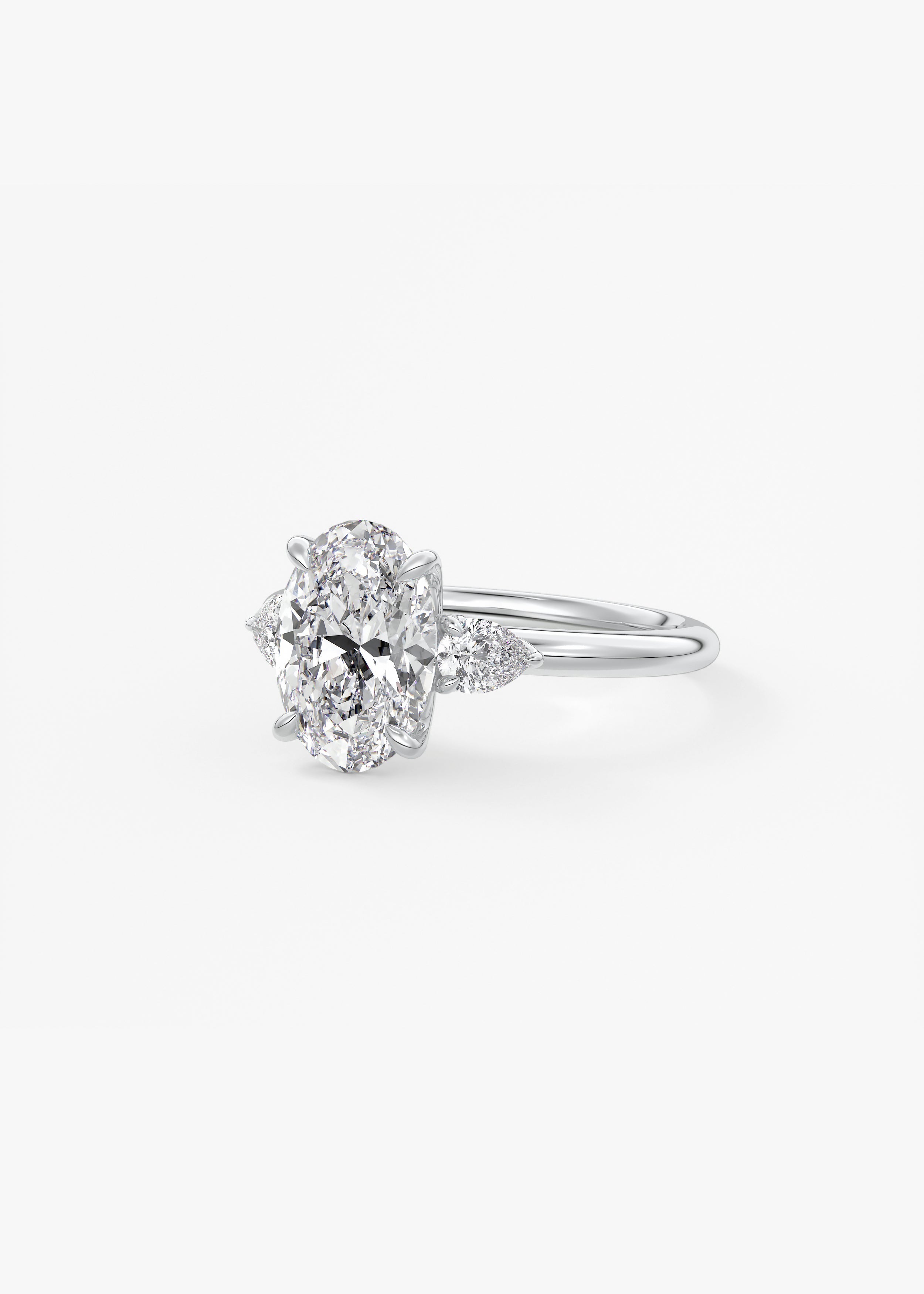 Oval Three Stone Lab Grown Diamond Engagement Ring