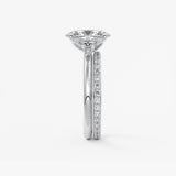 Oval Three Stone Lab Grown Diamond Engagement Ring