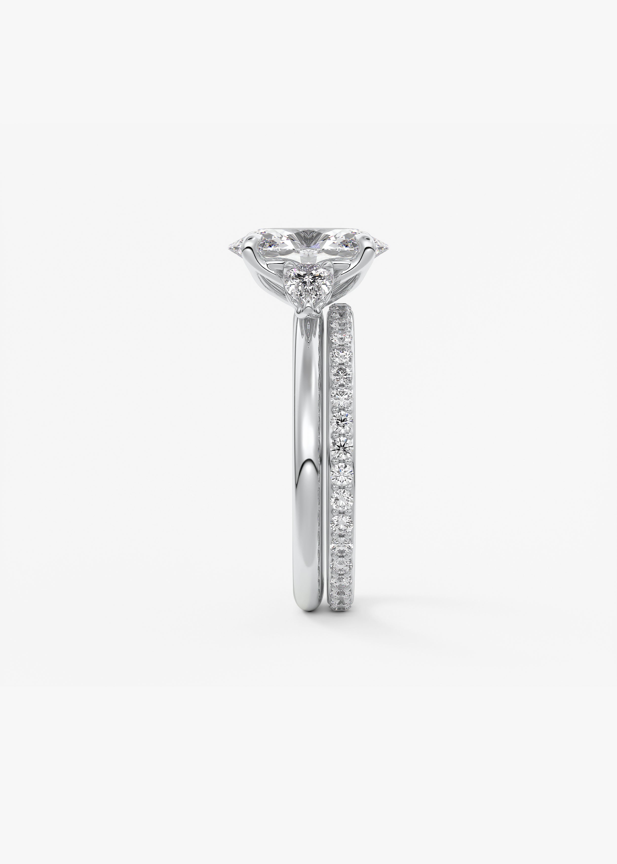 Oval Three Stone Lab Grown Diamond Engagement Ring
