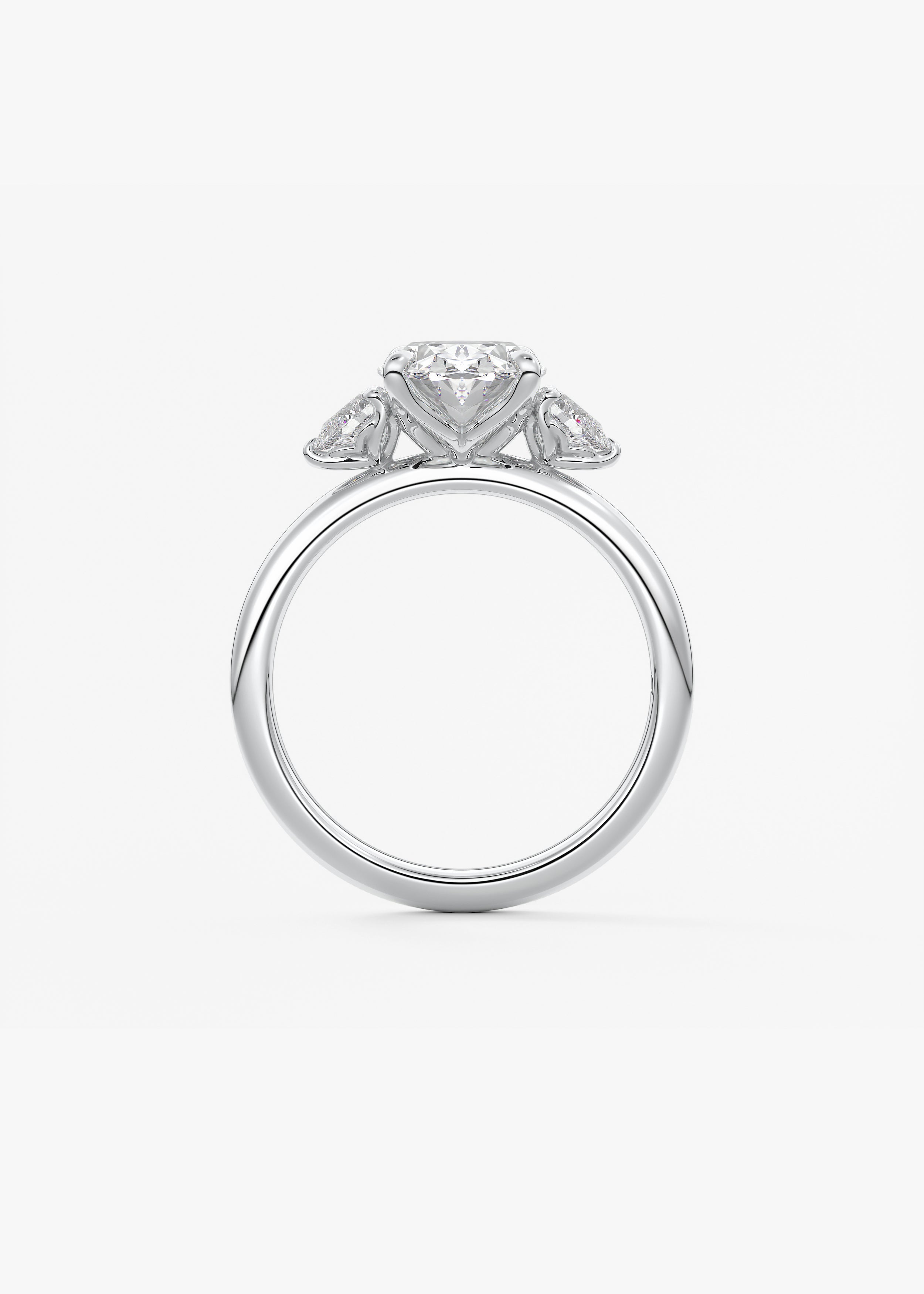 Oval Three Stone Lab Grown Diamond Engagement Ring