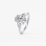 Oval Three Stone Lab Grown Diamond Engagement Ring