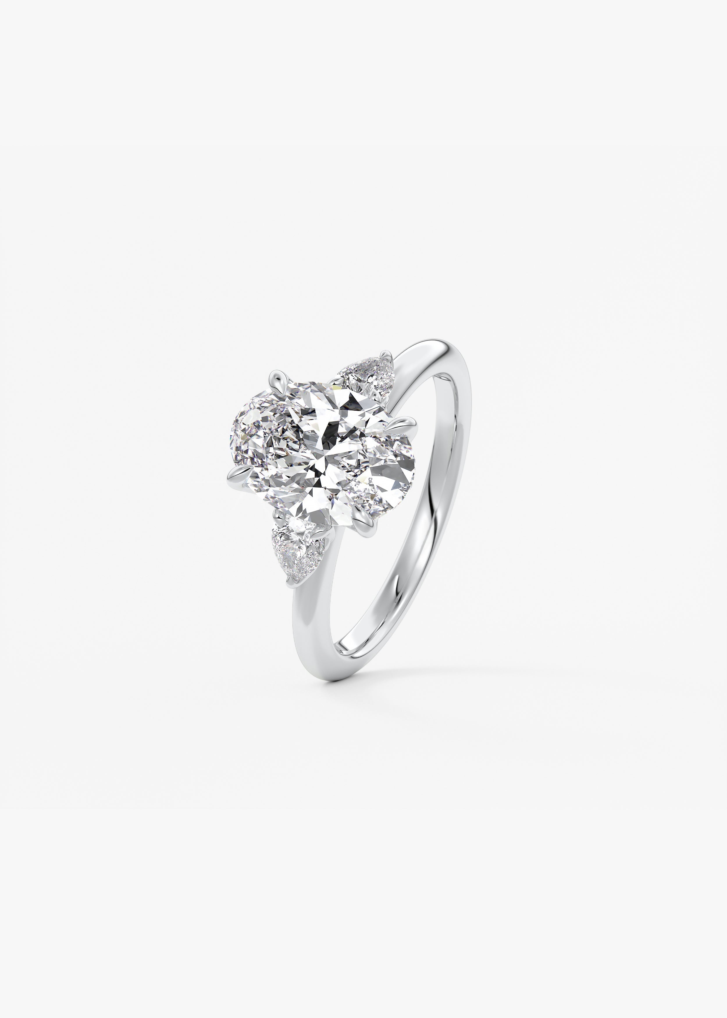 Oval Three Stone Lab Grown Diamond Engagement Ring