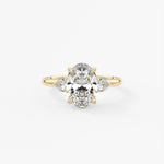 Oval Three Stone Lab Grown Diamond Engagement Ring