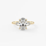Oval Three Stone Lab Grown Diamond Engagement Ring