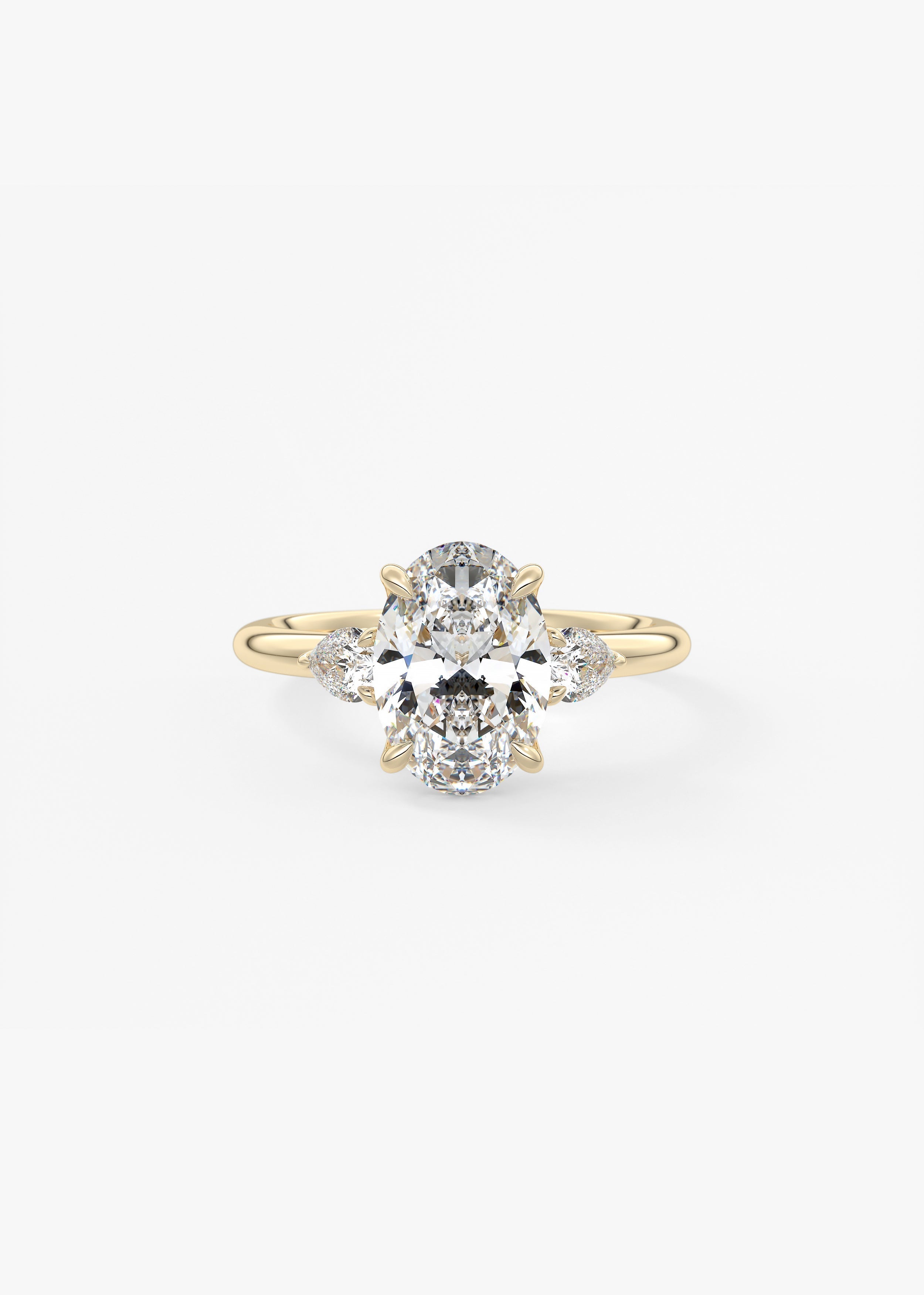 Oval Three Stone Lab Grown Diamond Engagement Ring
