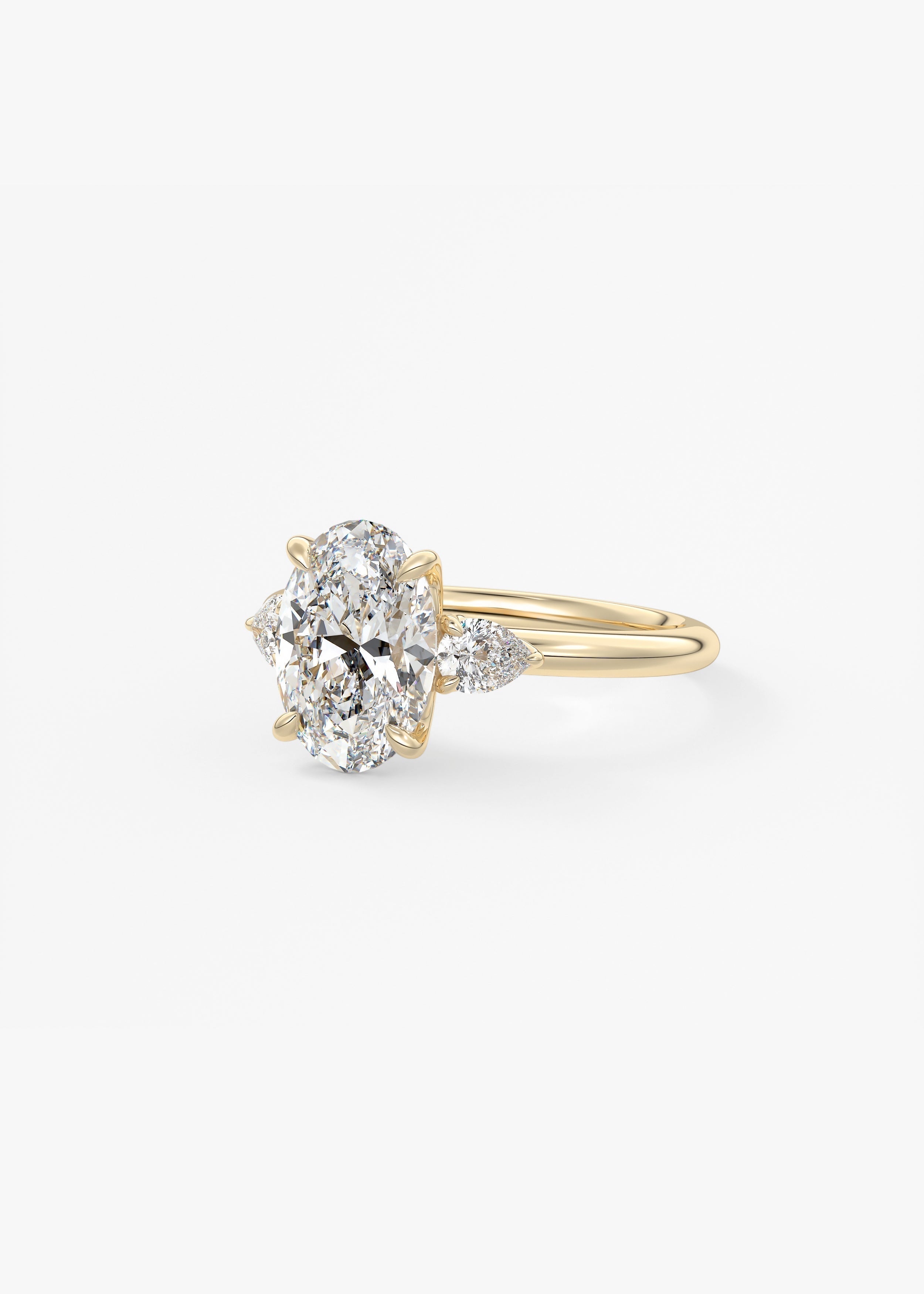 Oval Three Stone Lab Grown Diamond Engagement Ring