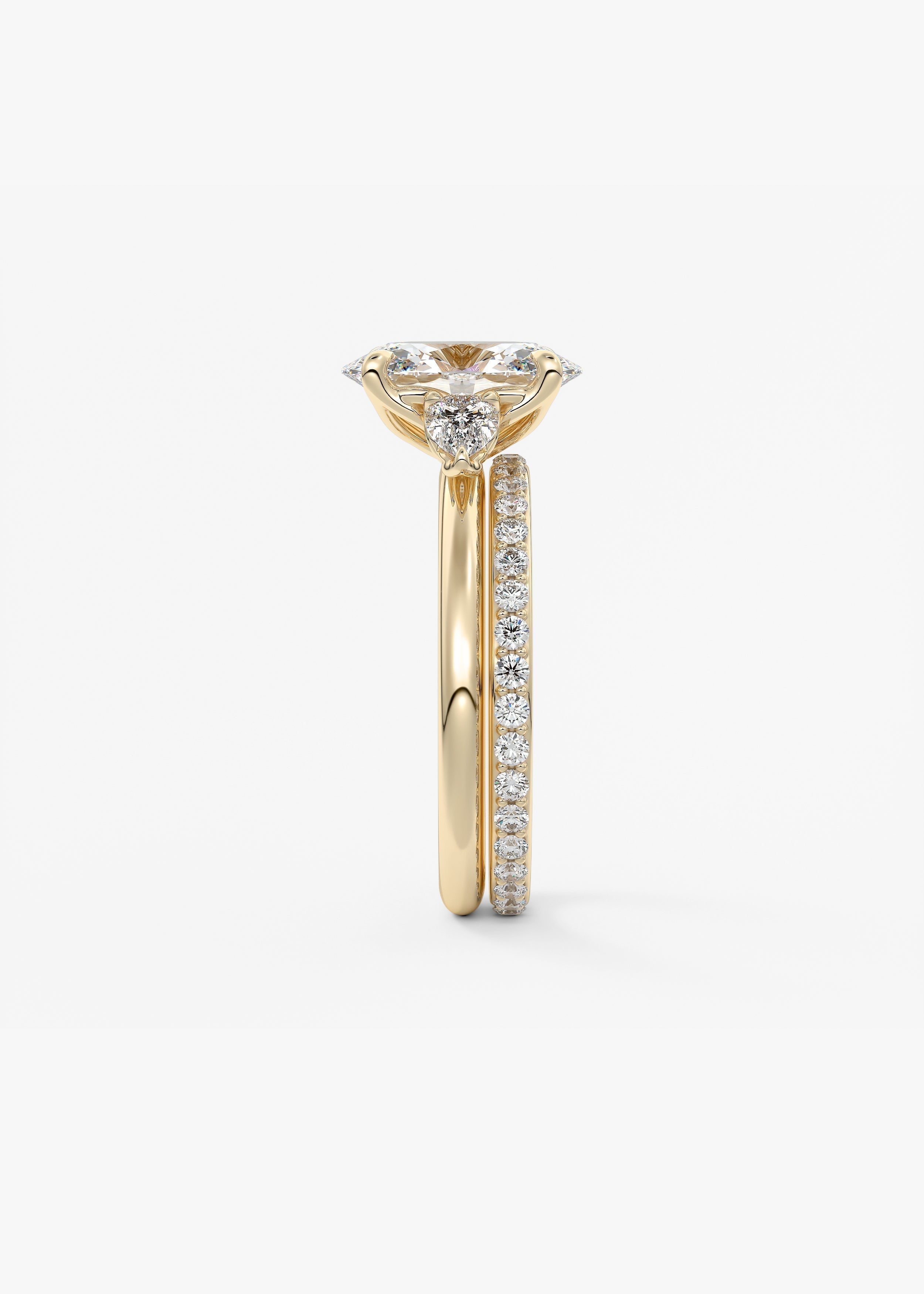 Oval Three Stone Lab Grown Diamond Engagement Ring