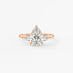 Pear Three Stone Lab Grown Diamond Engagement Ring