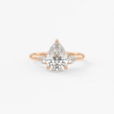 Pear Three Stone Lab Grown Diamond Engagement Ring