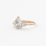 Pear Three Stone Lab Grown Diamond Engagement Ring