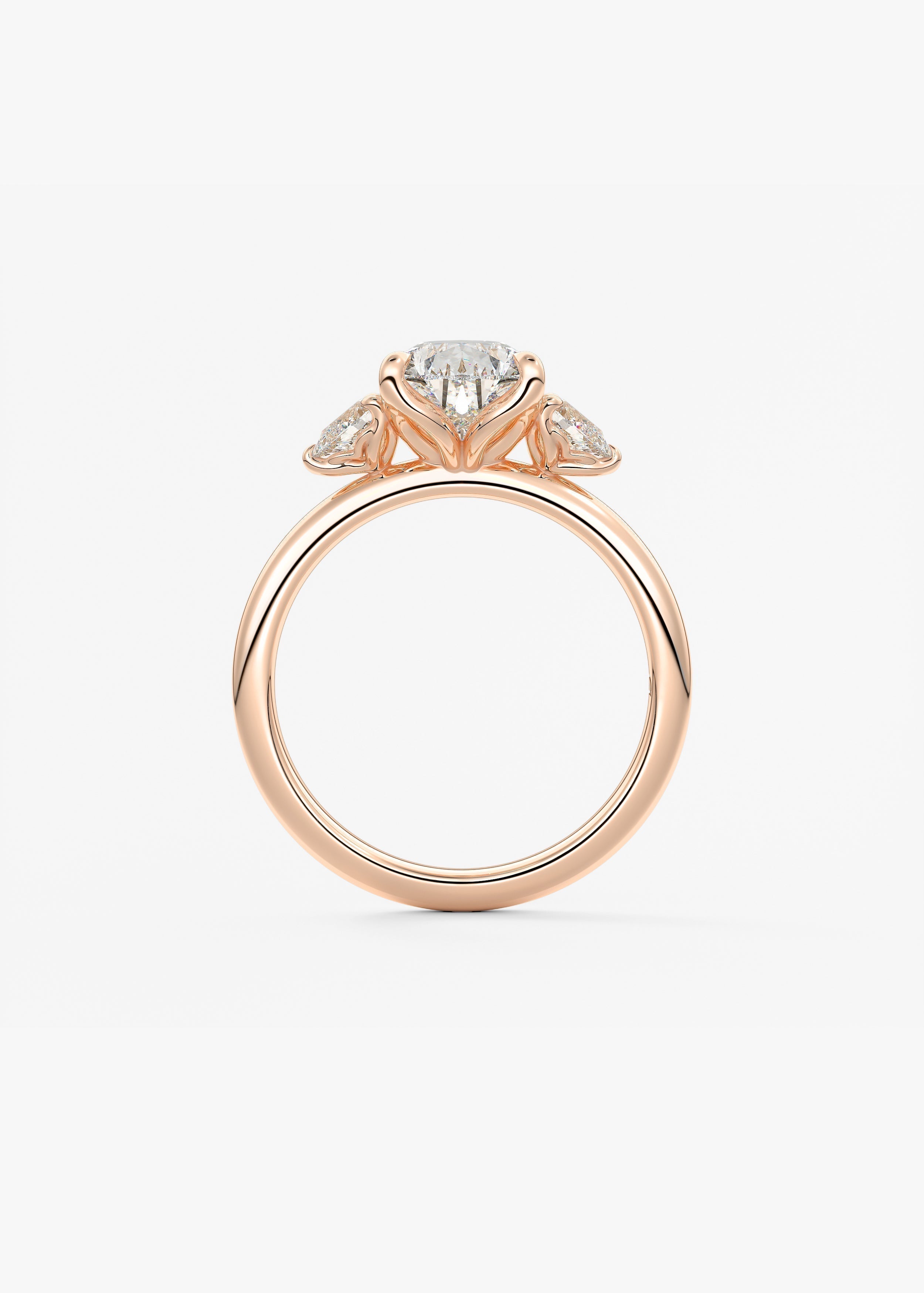 Pear Three Stone Lab Grown Diamond Engagement Ring