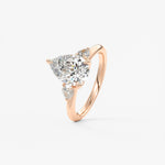 Pear Three Stone Lab Grown Diamond Engagement Ring