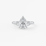 Pear Three Stone Lab Grown Diamond Engagement Ring
