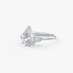 Pear Three Stone Lab Grown Diamond Engagement Ring