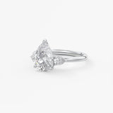 Pear Three Stone Lab Grown Diamond Engagement Ring