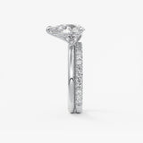 Pear Three Stone Lab Grown Diamond Engagement Ring