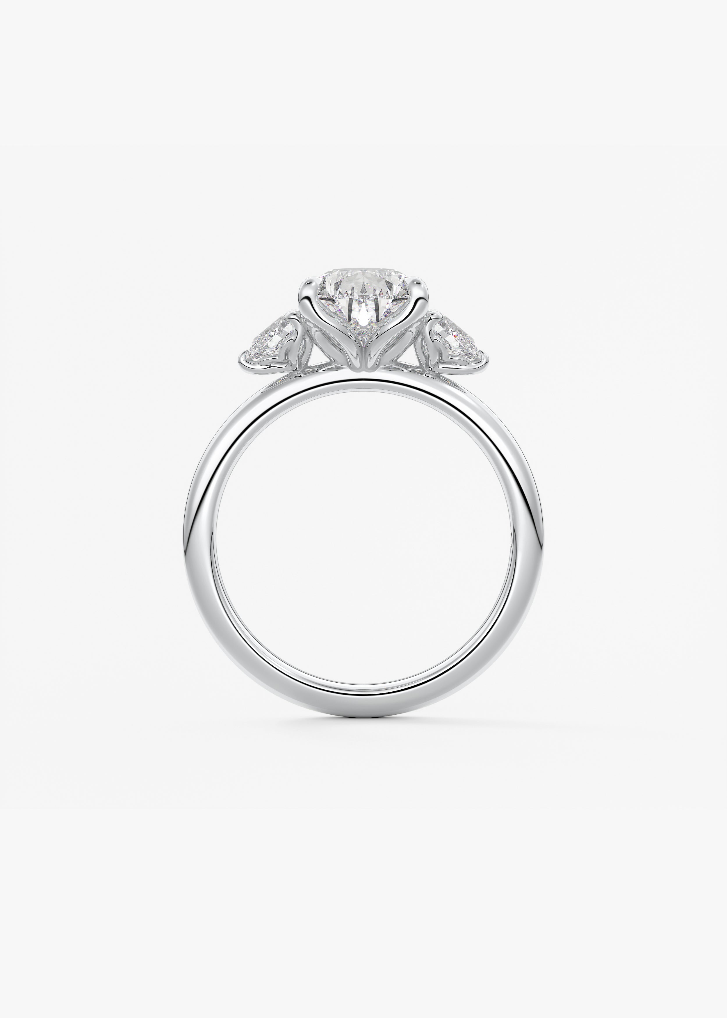 Pear Three Stone Lab Grown Diamond Engagement Ring