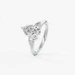 Pear Three Stone Lab Grown Diamond Engagement Ring