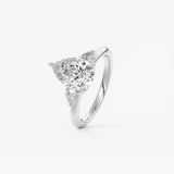 Pear Three Stone Lab Grown Diamond Engagement Ring
