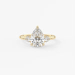 Pear Three Stone Lab Grown Diamond Engagement Ring