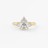 Pear Three Stone Lab Grown Diamond Engagement Ring