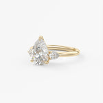 Pear Three Stone Lab Grown Diamond Engagement Ring