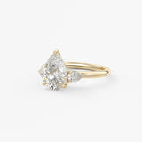 Pear Three Stone Lab Grown Diamond Engagement Ring