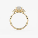 Pear Three Stone Lab Grown Diamond Engagement Ring