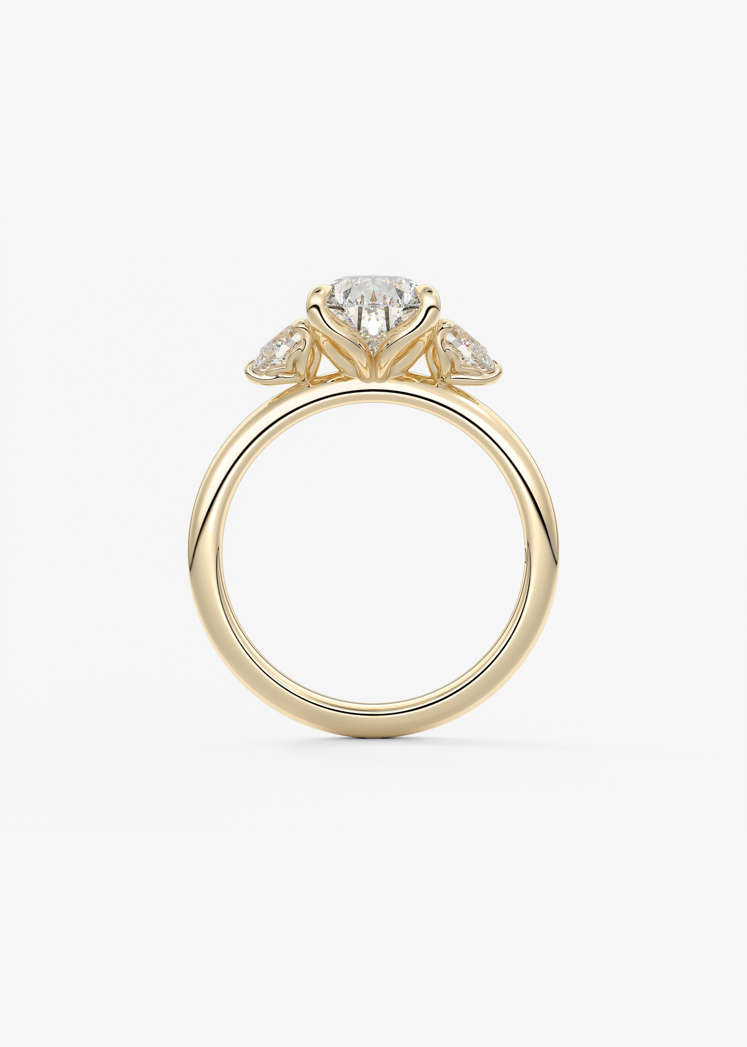 Pear Three Stone Lab Grown Diamond Engagement Ring