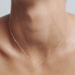 0.085 TCW Round Moissanite Diamond Letter Pendant Necklace in Solid Gold 2