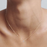 0.085 TCW Round Moissanite Diamond Letter Pendant Necklace in Solid Gold 2