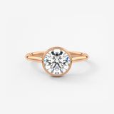 Round Milgrain Bezel Lab Grown Diamond Engagement Ring
