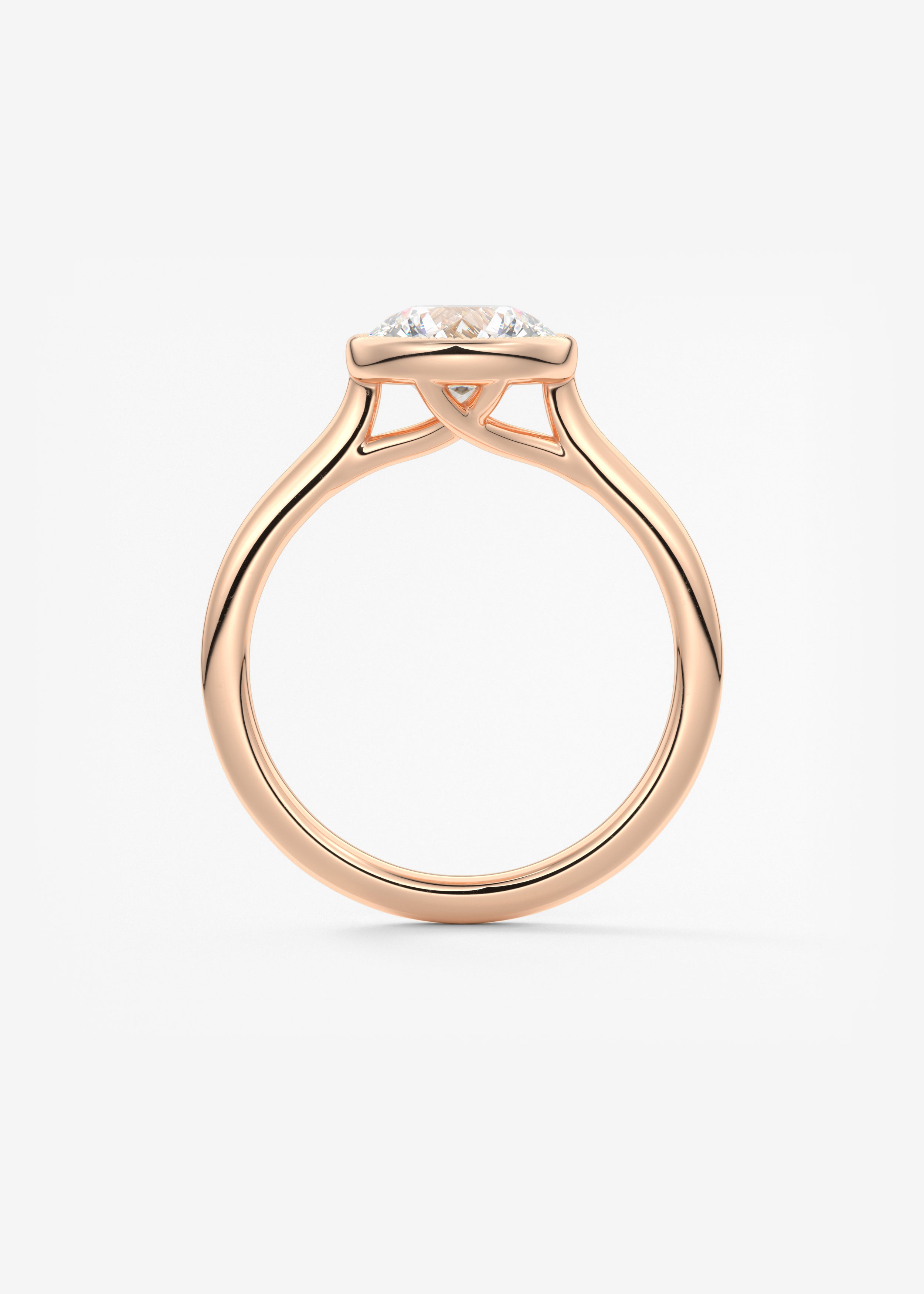 Round Milgrain Bezel Lab Grown Diamond Engagement Ring