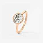 Round Milgrain Bezel Lab Grown Diamond Engagement Ring