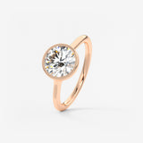 Round Milgrain Bezel Lab Grown Diamond Engagement Ring