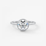 Round Milgrain Bezel Lab Grown Diamond Engagement Ring