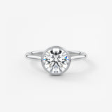 Round Milgrain Bezel Lab Grown Diamond Engagement Ring