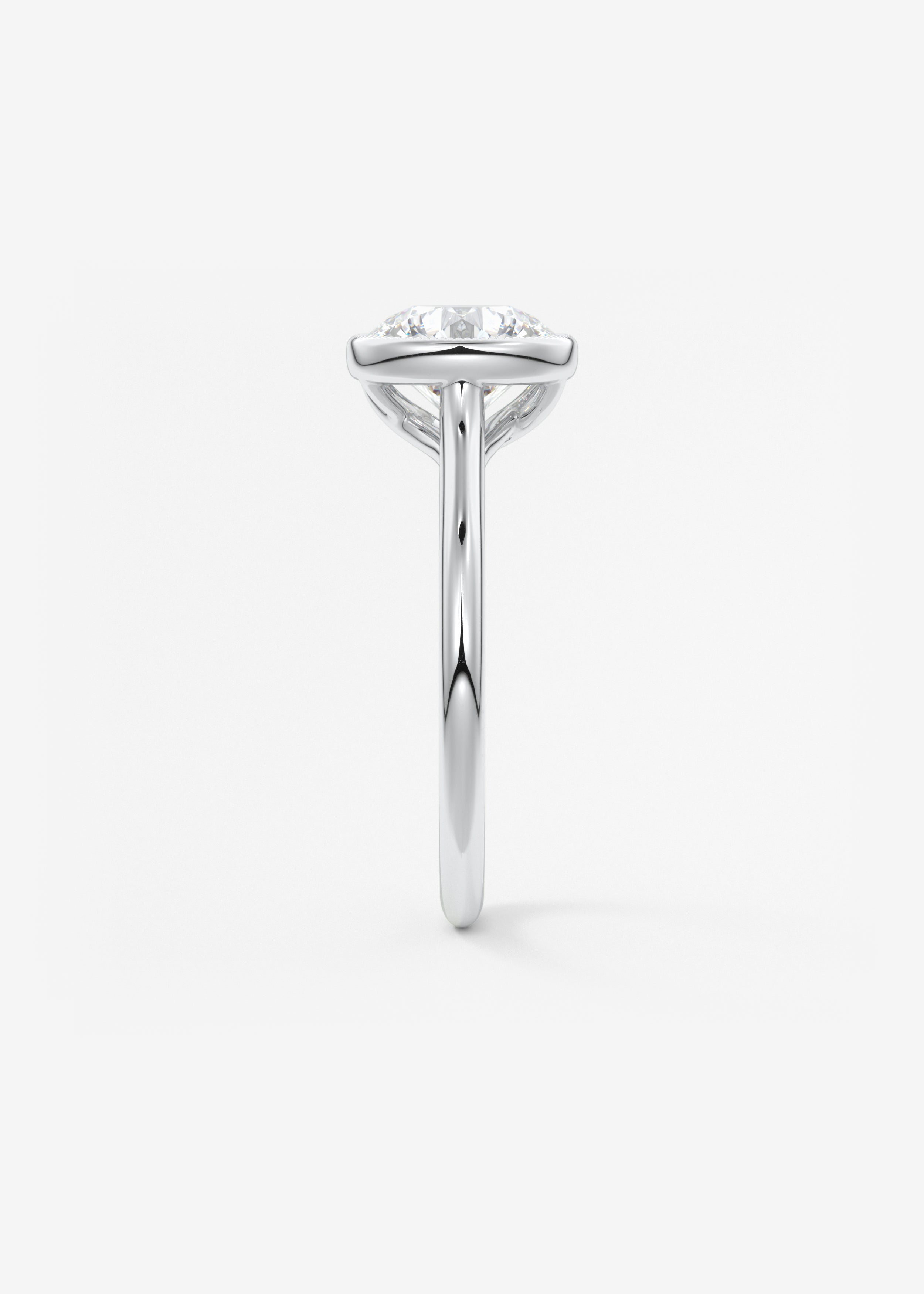 Round Milgrain Bezel Lab Grown Diamond Engagement Ring