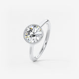 Round Milgrain Bezel Lab Grown Diamond Engagement Ring