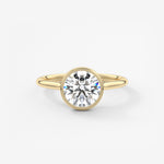 Round Milgrain Bezel Lab Grown Diamond Engagement Ring