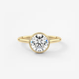 Round Milgrain Bezel Lab Grown Diamond Engagement Ring