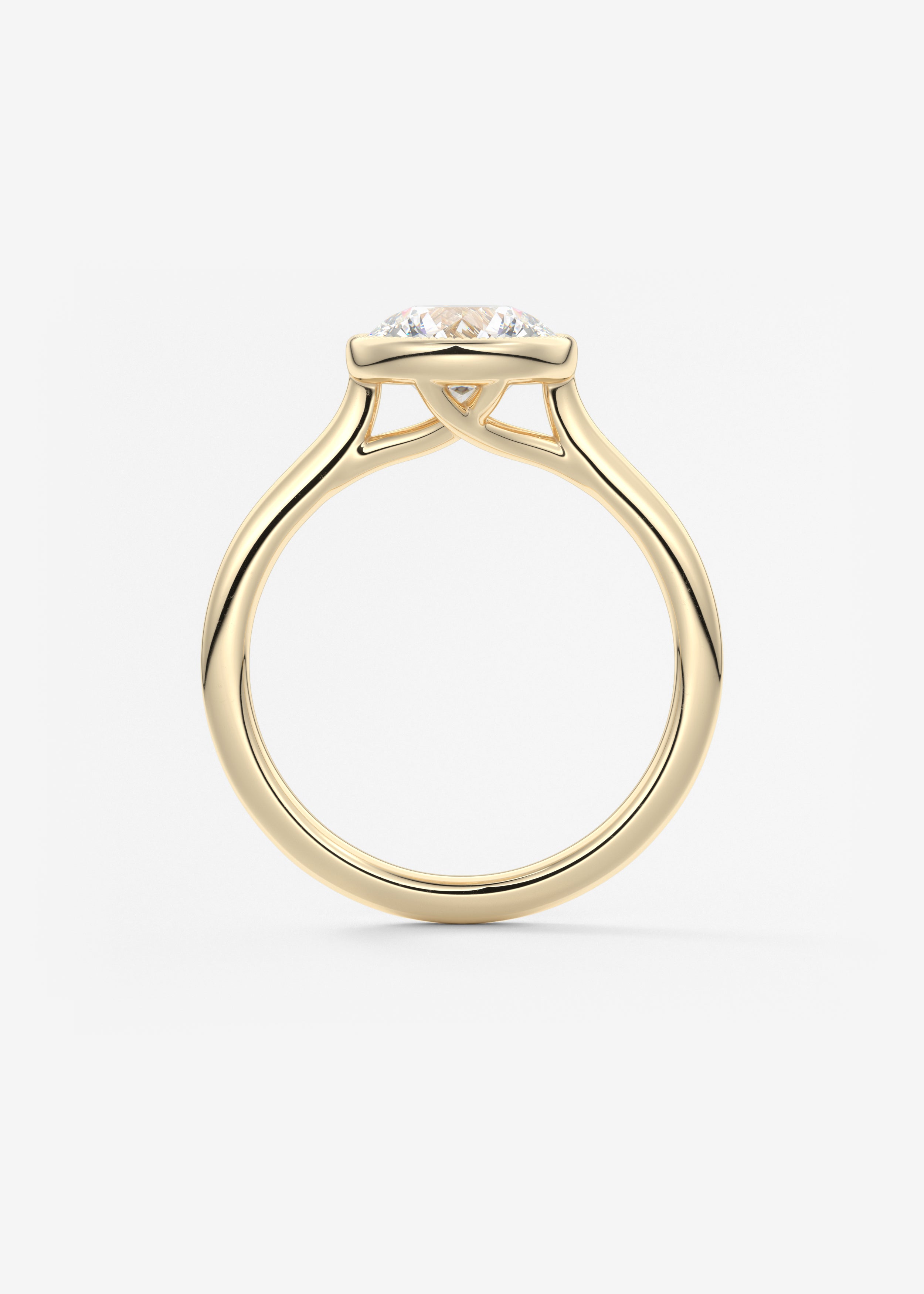 Round Milgrain Bezel Lab Grown Diamond Engagement Ring