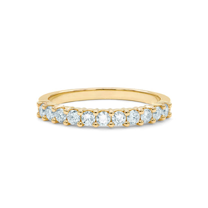 1.32 TCW Round Aquamarine Lab Made Diamond- March Birthstone Wedding Band 5